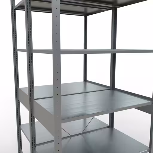 Image du produit n° 14 de l'article Étagère de base, étagère double, système d'étagères enfichables MULTIplus150, 2500 x 1000 x (2x600) mm (HxLxP), 2x6 étagères, traverse, galvanisé Figure n° 14 de l'article étagère de base, étagère double, système d'étagères enfichables MULTIplus150, 2500 x 1000 x (2x600) mm, 2x6 étagères, galvanisées du groupe de produits étagères de la marque Schulte Lagertechnik.