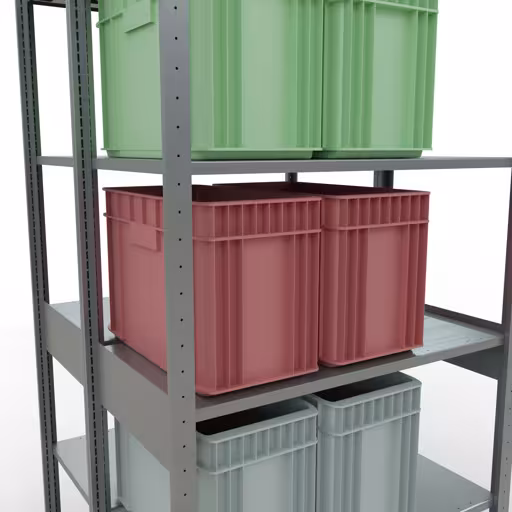 Image du produit n° 13 de l'article étagère de base, étagère double, étagère système enfichable MULTIplus150, 2500 x 1000 x (2x500) mm (HxLxP), 2x6 étagères, barres de longueur, galvanisé Figure n° 13 de l'article étagère de base, étagère double, système d'étagères enfichables MULTIplus150, 2500 x 1000 x (2x500) mm, 2x6 étagères, galvanisées du groupe de produits étagères de la marque Schulte Lagertechnik