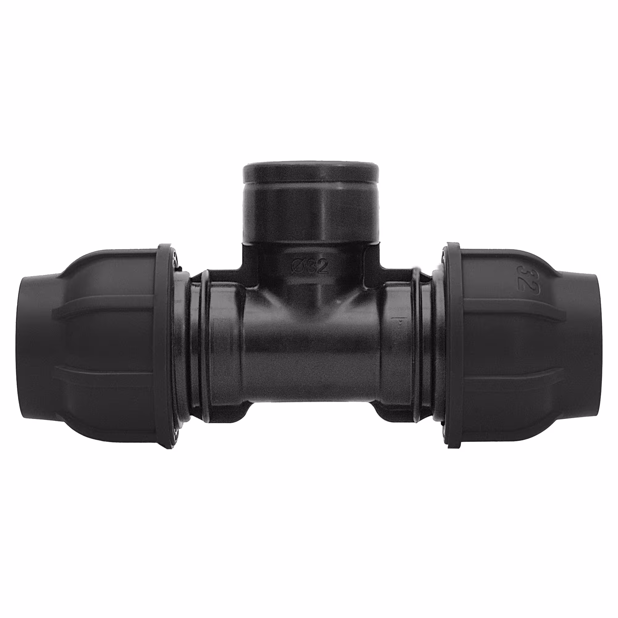 Collegamento a vite PE raccordo a T Ø 25 x 1" IT x 25 mm di Gebo Raccordi a T in PE con passaggio dal tubo in PE alla filettatura interna, raccordi in plastica per tubi in PE, articolo n. 13042503