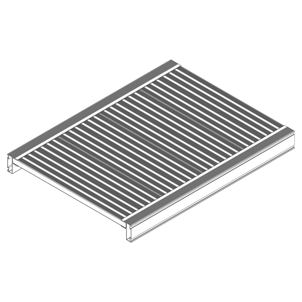Plateforme Munk avec profil de terrasse AL, aluminium nervuré, de Günzburger Steigtechnik Plateforme Munk avec profilé de platelage en aluminium ondulé, appartenant à la catégorie des échelles de platelage, référence 800008