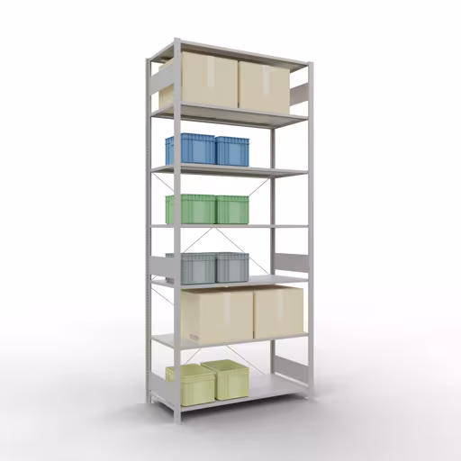 Étagère de base système enfichable 3000x1300x600 mm, type 150 kg, gris clair avec GTIN 4004514293251 Étagère de base système enfichable 3000x1300x600 mm, type 150 kg, gris clair de Schulte Lagertechnik avec le numéro d'article. 32662-130