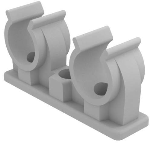 100 Stück - Gerlach PP-Rohrclipse, doppelt, Abmessung: 12mm