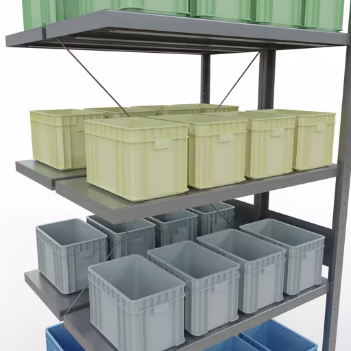 Image du produit n°7 de l'article, , Système d'étagères MULTIplus250, 3000 x 1000 x (2x400) mm, 2x7 étagères, galvanisé de la gamme de produits d'étagères de la marque Schulte Lagertechnik