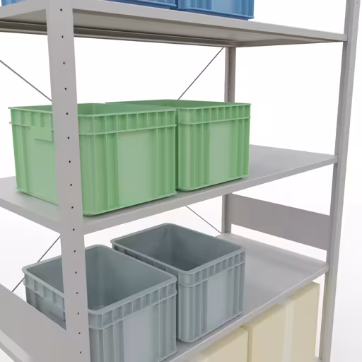 Une autre vue de l'article Etagère de base système enfichable 3000x1300x600 mm, type 150 kg, gris clair Une autre vue de l'article étagère de base du système enfichable 3000x1300x600 mm, type 150 kg, gris clair de la catégorie du système enfichable