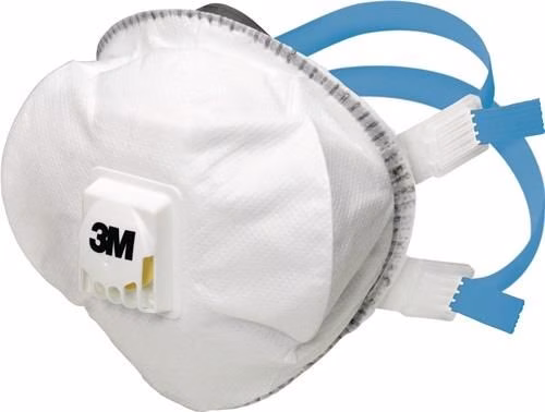 Masque respiratoire 3M FFP2/VR avec valve d'expiration Masque respiratoire 3M FFP2/V R D 8825+ avec valve d'expiration, appartenant à la catégorie des masques et filtres respiratoires, référence 4000370664