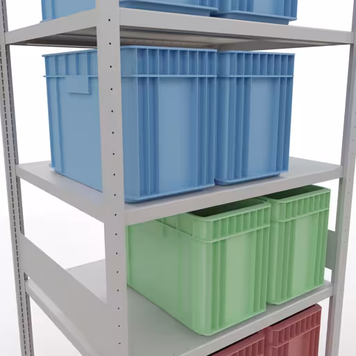 Figure n° 14 de l'article étagère de base, étagère, système enfichable MULTIplus330, 3000 x 1000 x 800 mm, 7 étagères, RAL 7035 gris clair du groupe de produits système enfichable de Schulte Lagertechnik