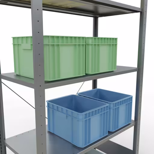 Image du produit n° 12 de l'article étagère de base, étagère, système enfichable MULTIplus85, 2000 x 1000 x 500 mm (HxLxP), 5 étagères, traverse, galvanisé Figure n° 12 de l'article étagère de base, étagère, système enfichable MULTIplus85, 2000 x 1000 x 500 mm, 5 étagères, traverse, galvanisée du groupe de produits système enfichable de la marque Schulte Lagertechnik