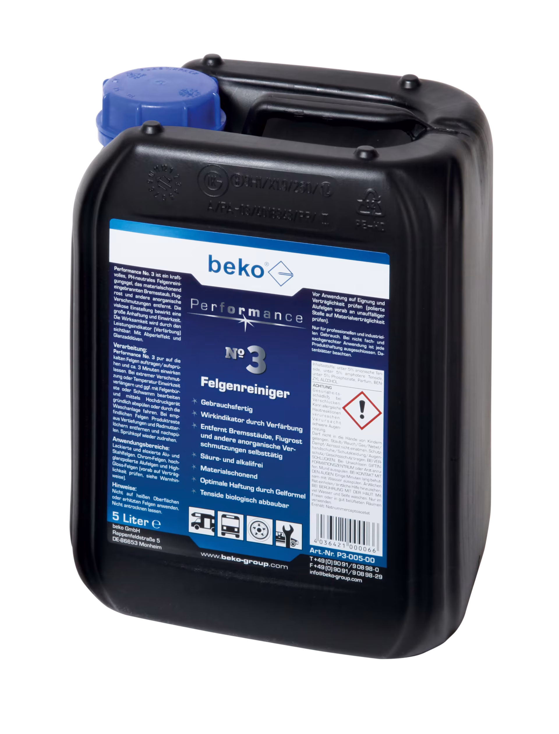 Numéro de performance. 3 nettoyants pour jantes en bidon de 30 l de la catégorie des produits d'entretien automobile avec réf. P3-030-00