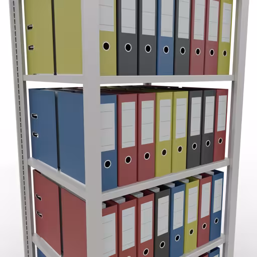 Immagine aggiuntiva dell'articolo Scaffale Basic, scaffale per ufficio, sistema a innesto MULTIplus150, 2000 x 750 x 600 mm (AxLxP), 6 ripiani, barre longitudinali, senza fermo centrale, grigio chiaro con sistema a innesto