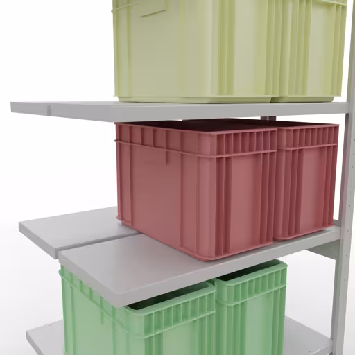 , étagère double, système d'étagères MULTIplus250, 2500 x 1000 x (2x400) mm, 2x6 étagères, gris clair RAL 7035 de Schulte Lagertechnik avec le réf. 33246