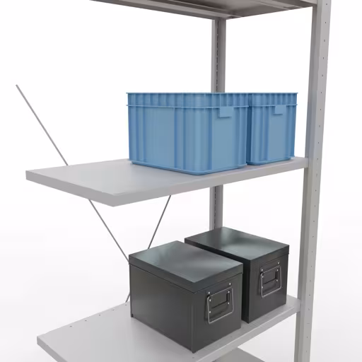 Rayonnage supplémentaire, étagère, système enfichable MULTIplus150, 2000 x 750 x 400 mm, 5 étagères, traverse, gris clair RAL 7035 de la marque Schulte Lagertechnik de la gamme de produits du système enfichable