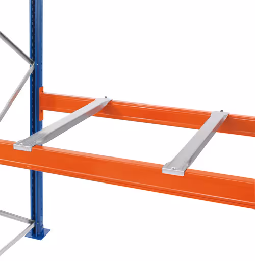 Un'altra vista dell'articolo Supporti di profondità con linguetta rialzata, per scaffalature portapallet con profondità telaio 800 mm, zincati Un'altra vista dell'articolo Supporti di profondità con linguetta rialzata, per scaffalature portapallet con profondità telaio 800 mm, zincati della categoria Scaffalature portapallet