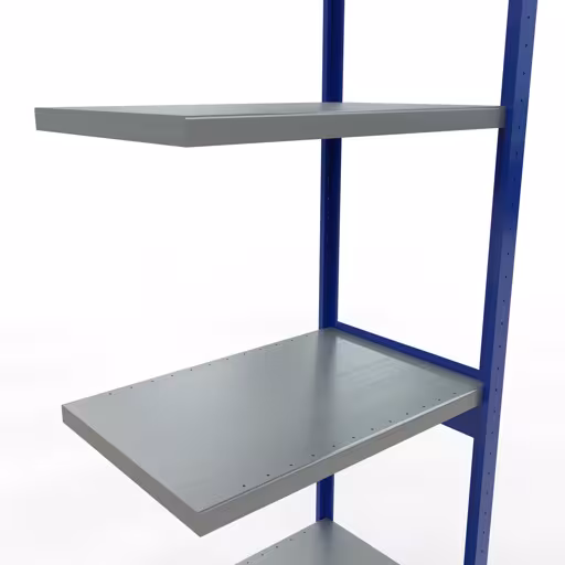 Produktbild Nr 15 des Artikels Anbauregal, Fachbodenregal Stecksystem MULTIplus250, 3000 x 750 x 500 mm (HxBxT), 7 Fachböden, Längenriegel, RAL 5010 enzianblau/verzinkt/verzinkt Abbildung Nr 15 des Artikels Anbauregal, Fachbodenregal Stecksystem MULTIplus250, 3000 x 750 x 500 mm (HxBxT), 7 Fachböden, Längenriegel, RAL 5010 enzianblau/verzinkt/verzinkt aus der Produktgruppe Stecksystem von der Marke Schulte Lagertechnik