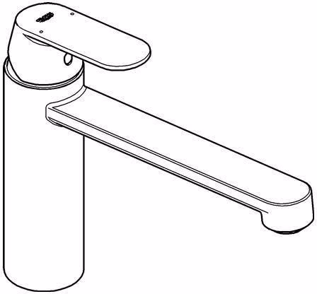 Technische Zeichnung 4061716 Miscelatore monocomando per lavello GROHE Eurosmart C 30193 bocca medio-alta cromo