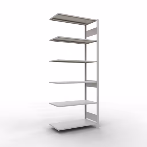 Scaffali aggiuntivi, scaffali, sistema a innesto MULTIplus85, 2500 x 1000 x 500 mm (AxLxP), 6 ripiani, barre longitudinali, RAL 7035 grigio chiaro di Schulte Lagertechnik Scaffale aggiuntivo, scaffale, sistema a innesto MULTIplus85, 2500 x 1000 x 500 mm (AxLxP), 6 ripiani, barra longitudinale, RAL 7035 grigio chiaro, ripiano aggiuntivo, articolo n. 33056-LR