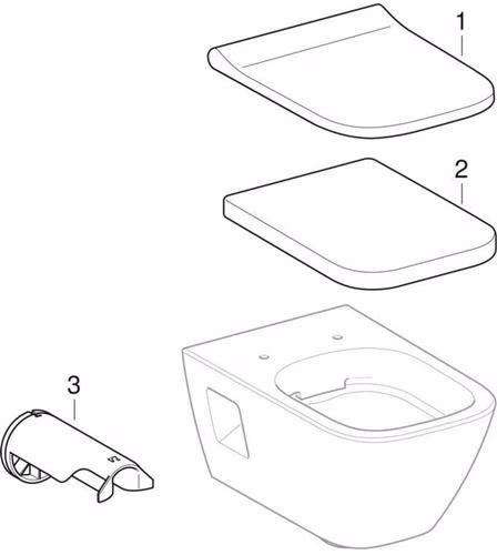 Technische Zeichnung 3977776 Geberit Renova Plan WC suspendu chasse d'eau basse position partiellement fermée, Rimfree, blanc