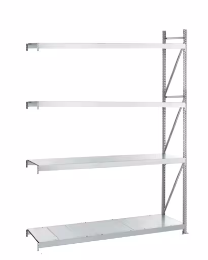 Scaffali sovrapposti, scaffalature a campata larga con pannelli in acciaio L 100, 2000 x 2140 x 600 mm, blu/arancione/zincato, 3 livelli, portata scomparto 950 kg della ditta Schulte Lagertechnik dal programma scaffalature a campata larga