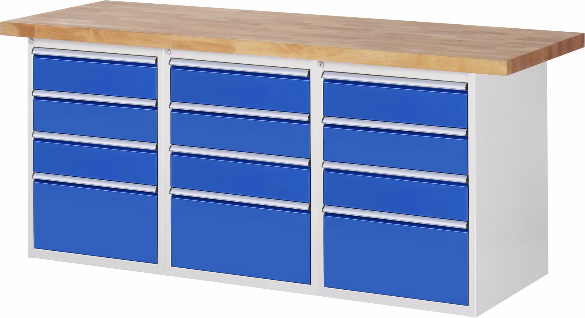 Établi 7510A4, L2000xP700xH890mm, 12 tiroirs à extension partielle de Rau Établi 7510A4, L2000xP700xH890mm, 12x tiroirs, extension partielle de la catégorie Établis avec le numéro d'article 03-7510A4-207B4M.11