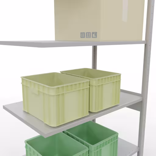 Image du produit n° 15 de l'article étagère complémentaire, étagère à étagères, système enfichable MULTIplus150, 2500 x 1000 x 600 mm, 6 étagères, RAL 7035 gris clair de la gamme de produits du système enfichable de Schulte Lagertechnik