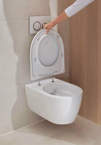 Detailbild 4065553 Geberit iCon Set Wand-WC mit WC-Sitz, Rimfree Tiefspüler, geschlossene Form, Tiefe: 53cm, weiß