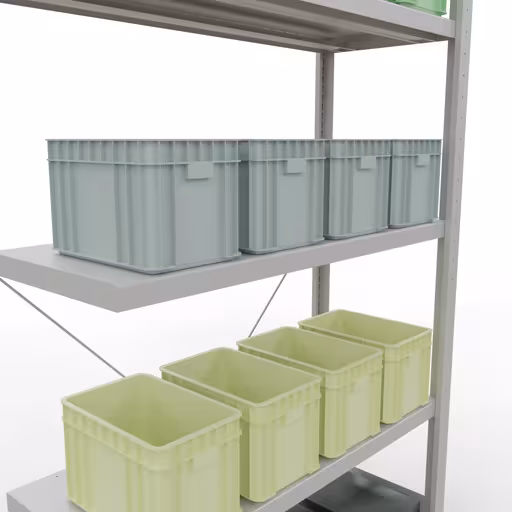 Image du produit n° 15 de l'article étagère complémentaire, système enfichable MULTIplus250, 2000 x 1000 x 400 mm, 5 étagères, gris clair RAL 7035 de la gamme de produits système enfichable de la marque Schulte Lagertechnik