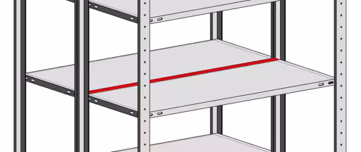 Barra di riempimento 1000 mm per ripiani doppi, RAL 7035 grigio chiaro (per barre di lunghezza) della categoria ripiani doppi con GTIN 4004514293671 Listello di riempimento 1000 mm per ripiani doppi, RAL 7035 grigio chiaro (per barre longitudinali) della marca Schulte Lagertechnik dalla gamma di prodotti Scaffali