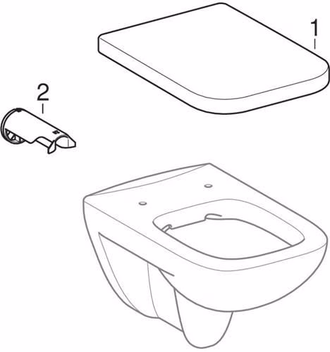 Technische Zeichnung 4075141 Geberit Renova Plan Wand-WC Tiefspüler Rimfree, weiß