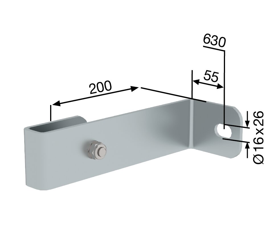 Produktbild (Abb. Ähnlich) 3818590 Support mural Munk, fixe, 200mm, acier galvanisé