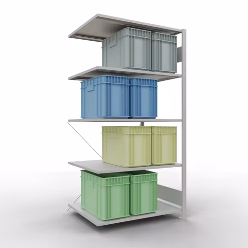 Figure n° 13 de l'article, système d'étagères enfichables MULTIplus150, 2000 x 1000 x 800 mm, 5 étagères, RAL 7035 gris clair du groupe de produits système enfichable de Schulte Lagertechnik