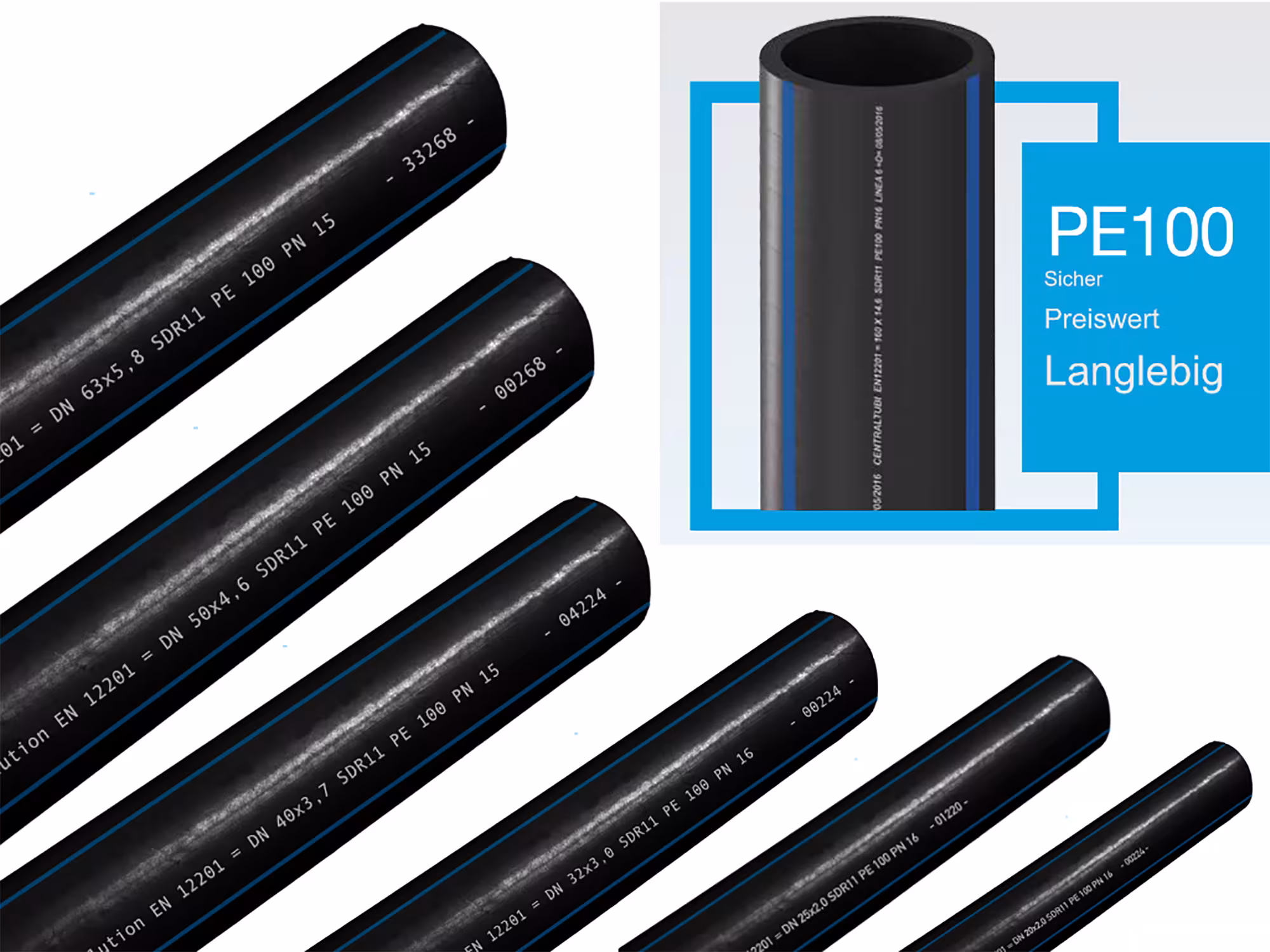 Conduites d'eau potable PE 100 de la marque Centraltubi de la catégorie Pipes PE