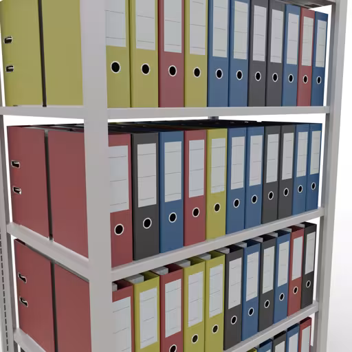 Une autre vue de l'article étagère de base, étagère de bureau, système enfichable MULTIplus150, 2000 x 1000 x 600 mm (HxLxP), 6 étagères, , , gris clair de la catégorie étagère de bureau
