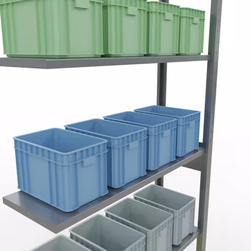 Scaffali aggiuntivi, scaffali, sistema a innesto MULTIplus150, 2500 x 1000 x 300 mm (AxLxP), 6 ripiani, barre longitudinali, zincato con l'articolo n. 12736-LR Scaffali aggiuntivi, scaffali, sistema a innesto MULTIplus150, 2500 x 1000 x 300 mm (AxLxP), 6 ripiani, barre longitudinali, zincato di Schulte Lagertechnik della categoria Sistemi a innesto