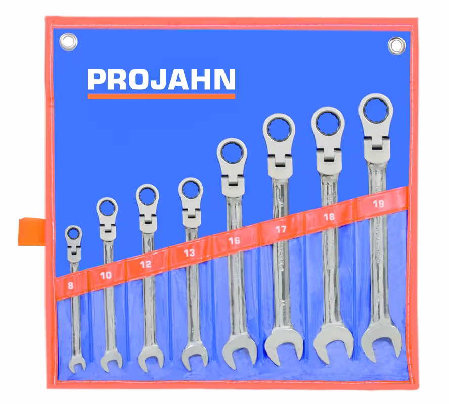 Set chiavi GearTech borsa arrotolata flessibile 8 pezzi 8 - 10 - 12 - 13 - 16 - 17 - 18 - 19 mm di PROJAHN con l'articolo n. 3497