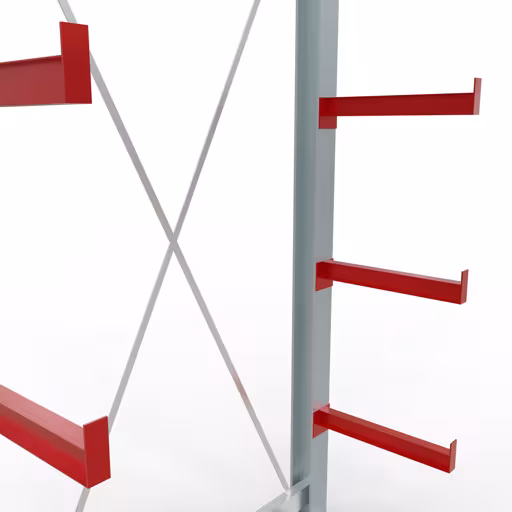 Image du produit n°10 de l'article Etagère complète K 3000, unilatérale, 2500 x 1300 x 500 mm, RAL 7001 / RAL 3000, 5 niveaux de rangement Figure n° 10 de l'article Rayonnage complet K 3000, unilatéral, 2500 x 1300 x 500 mm, RAL 7001 / RAL 3000, 5 niveaux de stockage du groupe de produits rayonnages cantilever de Schulte Lagertechnik