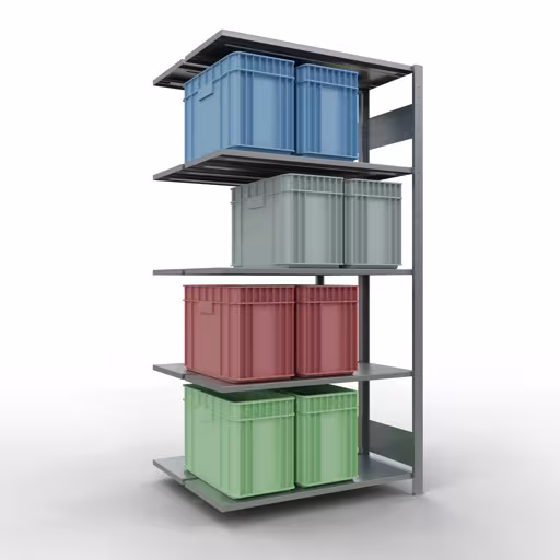 Image du produit n° 13 de l'article Rayonnage complémentaire, rayonnage double, système d'étagères enfichables MULTIplus150, 2000 x 1000 x (2x400) mm (HxLxP), 2x5 tablettes, barres de longueur, galvanisé Figure n° 13 de l'article étagère complémentaire, étagère double, étagère à étagères, système enfichable MULTIplus150, 2000 x 1000 x (2x400) mm, 2x5 étagères, galvanisé du groupe de produits étagères à étagères de la marque Schulte Lagertechnik