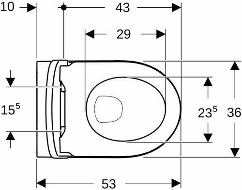 Geberit iCon Set WC sospeso con sedile WC, lavabo Rimfree, forma chiusa, profondità: 53 cm, bianco