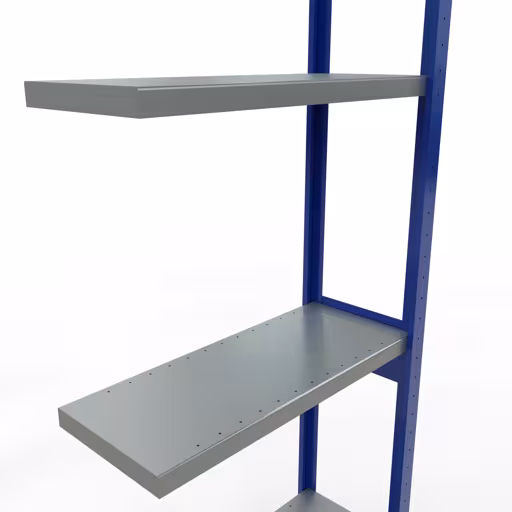 Rayonnage supplémentaire, étagère, système enfichable MULTIplus250, 3000 x 750 x 300 mm, 7 étagères, RAL 5010 bleu gentiane/galvanisé/galvanisé de Schulte Lagertechnik de la catégorie système enfichable