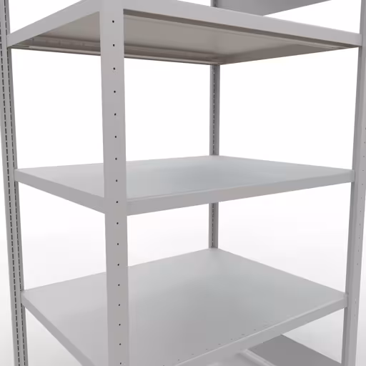 Étagère de base, étagère, système enfichable MULTIplus250, 2000 x 1000 x 800 mm, 5 étagères, barres de longueur, RAL 7035 gris clair de la catégorie d'étagères de base avec le GTIN 4004514295194 Étagère de base, étagère, système enfichable MULTIplus250, 2000 x 1000 x 800 mm, 5 étagères, RAL 7035 gris clair de la marque Schulte Lagertechnik de la gamme de produits du système enfichable