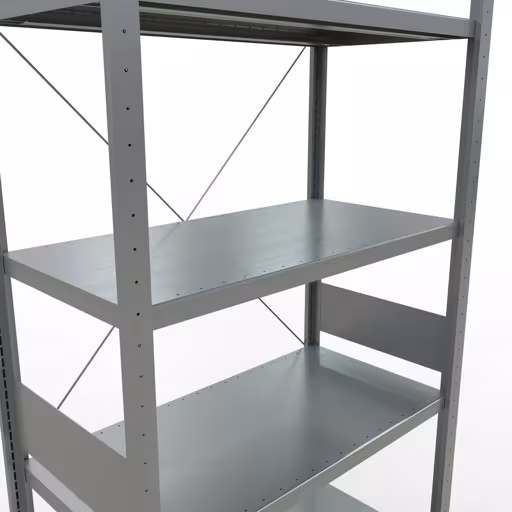 Scaffale base, scaffale, sistema a innesto MULTIplus250, 3000 x 1000 x 500 mm (AxLxP), 7 ripiani, traversa, zincato della categoria scaffale base con GTIN 4004514202932 Scaffale base, scaffale, sistema a innesto MULTIplus250, 3000 x 1000 x 500 mm (AxLxP), 7 ripiani, traversa, zincato della marca Schulte Lagertechnik della gamma dei sistemi a innesto