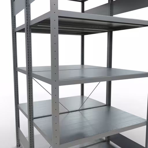Image supplémentaire de l'article Étagère de base, étagère double, système d'étagères enfichable MULTIplus250, 2000 x 1000 x (2x600) mm, 2x5 étagères, traverse, galvanisé à partir d'étagères doubles
