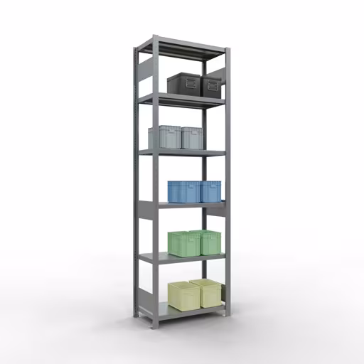 Immagine del prodotto n. 14 dell'articolo scaffale base, scaffale, sistema a innesto MULTIplus250, 2500 x 750 x 400 mm (AxLxP), 6 ripiani, barre longitudinali, zincato Figura n. 14 dell'articolo scaffale base, scaffale, sistema a innesto MULTIplus250, 2500 x 750 x 400 mm (AxLxP), 6 ripiani, barre longitudinali, zincato del gruppo di prodotti sistema a innesto della marca Schulte Lagertechnik