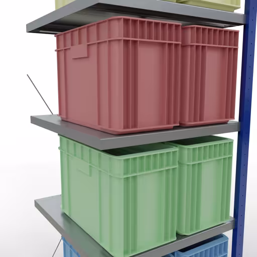 Figure n° 12 de l'article, Étagère MULTIplus250 système enfichable, 2000 x 750 x 800 mm, 5 étagères, RAL 5010 bleu gentiane/galvanisé/galvanisé du groupe de produits système enfichable de Schulte Lagertechnik