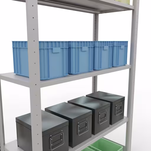 Figure n° 14 de l'article étagère de base, système d'étagères enfichables MULTIplus85, 2000 x 1000 x 400 mm, 5 étagères, gris clair RAL 7035 du groupe de produits système enfichable de la marque Schulte Lagertechnik