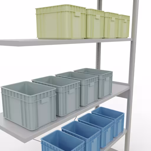 Ripiano aggiuntivo con sistema a innesto 2500x1300x400 mm, tipo 150 kg, grigio chiaro della marca Schulte Lagertechnik dalla gamma di prodotti Sistema a innesto