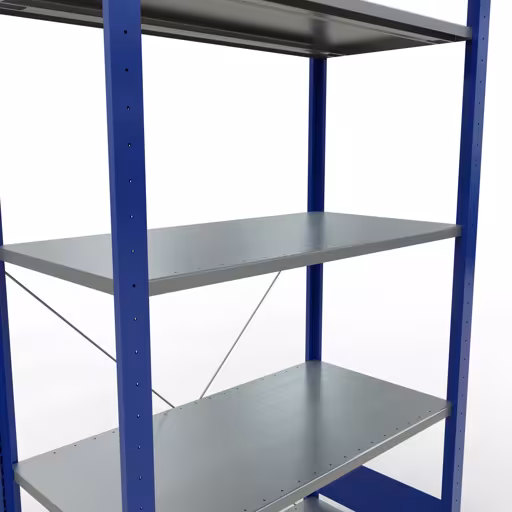 Figure n° 8 de l'article étagère de base, étagère, système enfichable MULTIplus85, 2000 x 1000 x 500 mm, 5 étagères, traverse, RAL 5010 bleu gentiane du groupe de produits système enfichable de la marque Schulte Lagertechnik