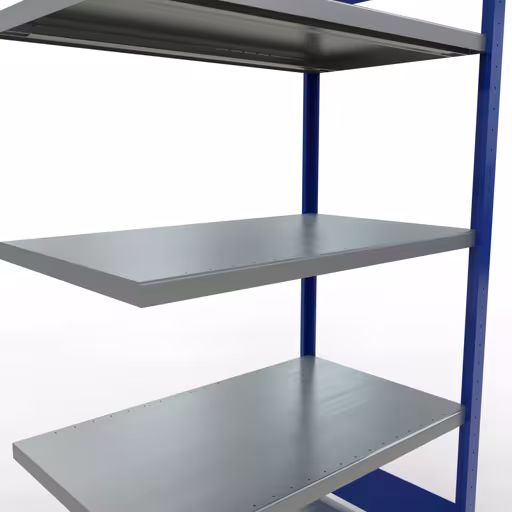 Figura n. 13 dell'articolo scaffale aggiuntivo, scaffale, sistema a innesto MULTIplus330, 2000 x 1000 x 600 mm, 5 ripiani, RAL 5010 blu genziana/zincato del gruppo di prodotti sistema a innesto della marca Schulte Lagertechnik