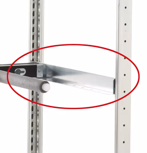Angle de profondeur 600 mm, galvanisé pour système enfichable de Schulte Lagertechnik avec réf. 13926