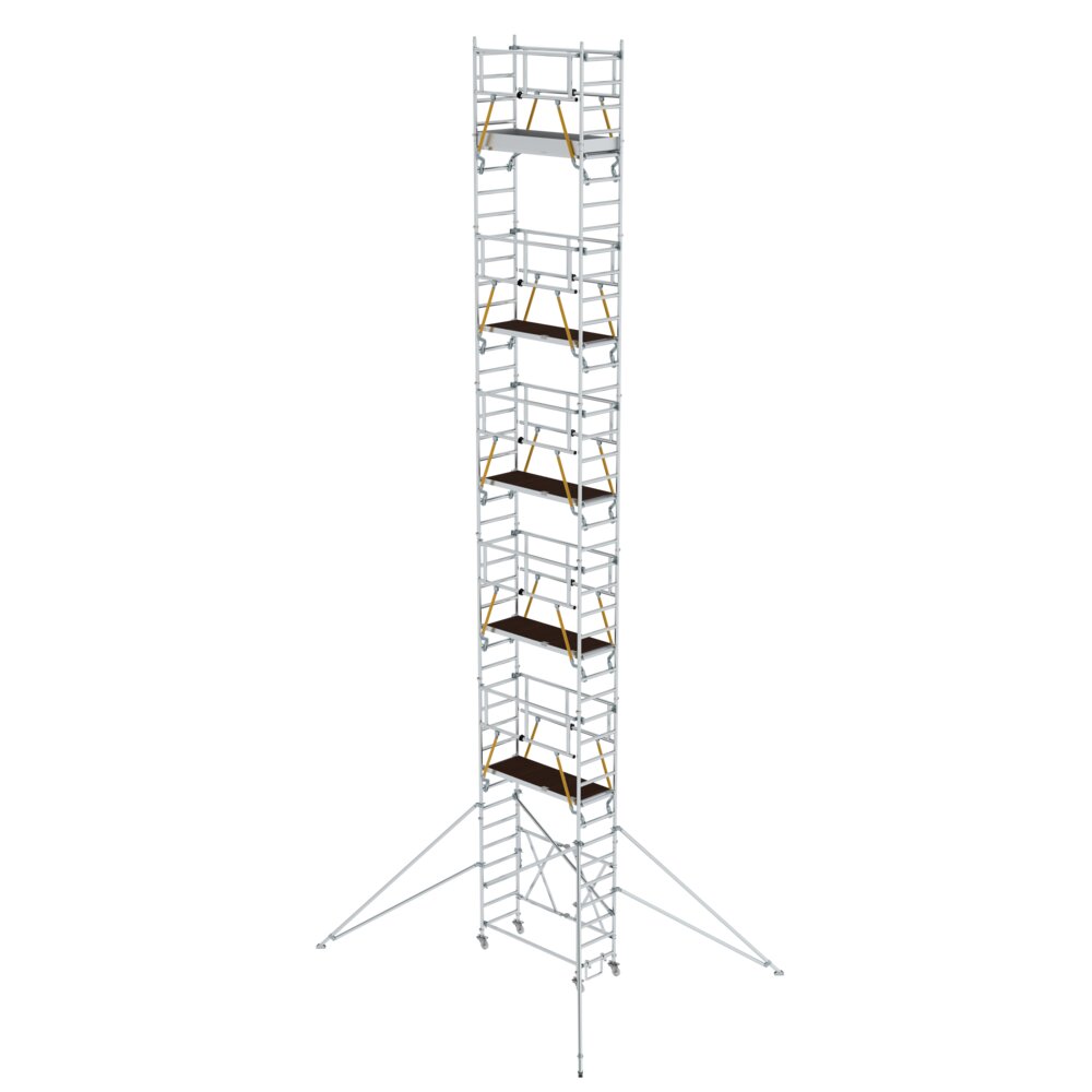 Échafaudage pliant Munk SG 0,75 x 1,80 m avec stabilisateurs, hauteur de plateforme 11,04 m, de Günzburger Steigtechnik Échafaudage pliant Munk SG 0,75 x 1,80 m avec stabilisateurs, de la catégorie échafaudages pliants, référence 115104