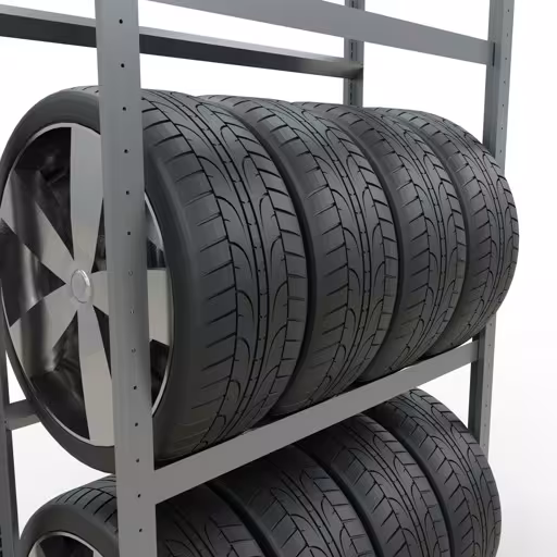 Figure n° 13 de l'article étagère de base, étagère pour roues/pneus, 2000 x 1000 x 400 mm, galvanisée, 3 niveaux de stockage avec une charge de compartiment de 150 kg par niveau du groupe de produits étagères de Schulte Lagertechnik