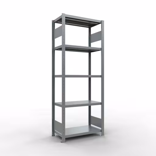 Étagère de base, étagère, système enfichable MULTIplus250, 2000 x 750 x 400 mm (HxLxP), 5 étagères, barres de longueur, galvanisées de Schulte Lagertechnik Étagère de base, étagère, système enfichable MULTIplus250, 2000 x 750 x 400 mm (HxLxP), 5 étagères, barres de longueur, galvanisées, étagère de base, réf. 12940-75-LR